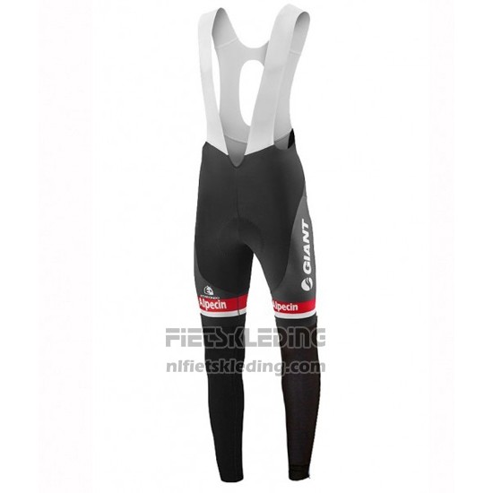 2016 Fietskleding Giant Alpecin Zwart en Wit Lange Mouwen en Koersbroek